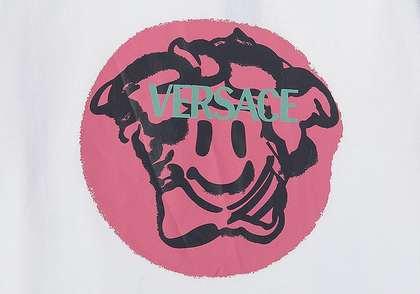 Versace 美杜莎笑臉 Logo 印花短袖T恤