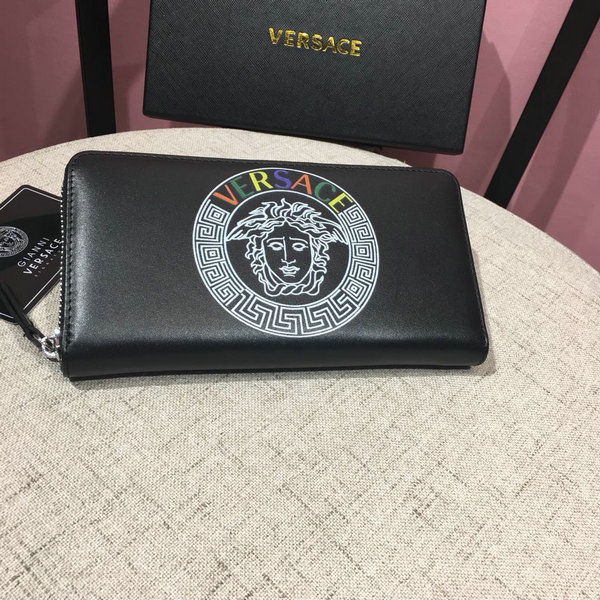 VERSACE 凡賽斯 經典美杜莎圖案長款拉鏈錢包